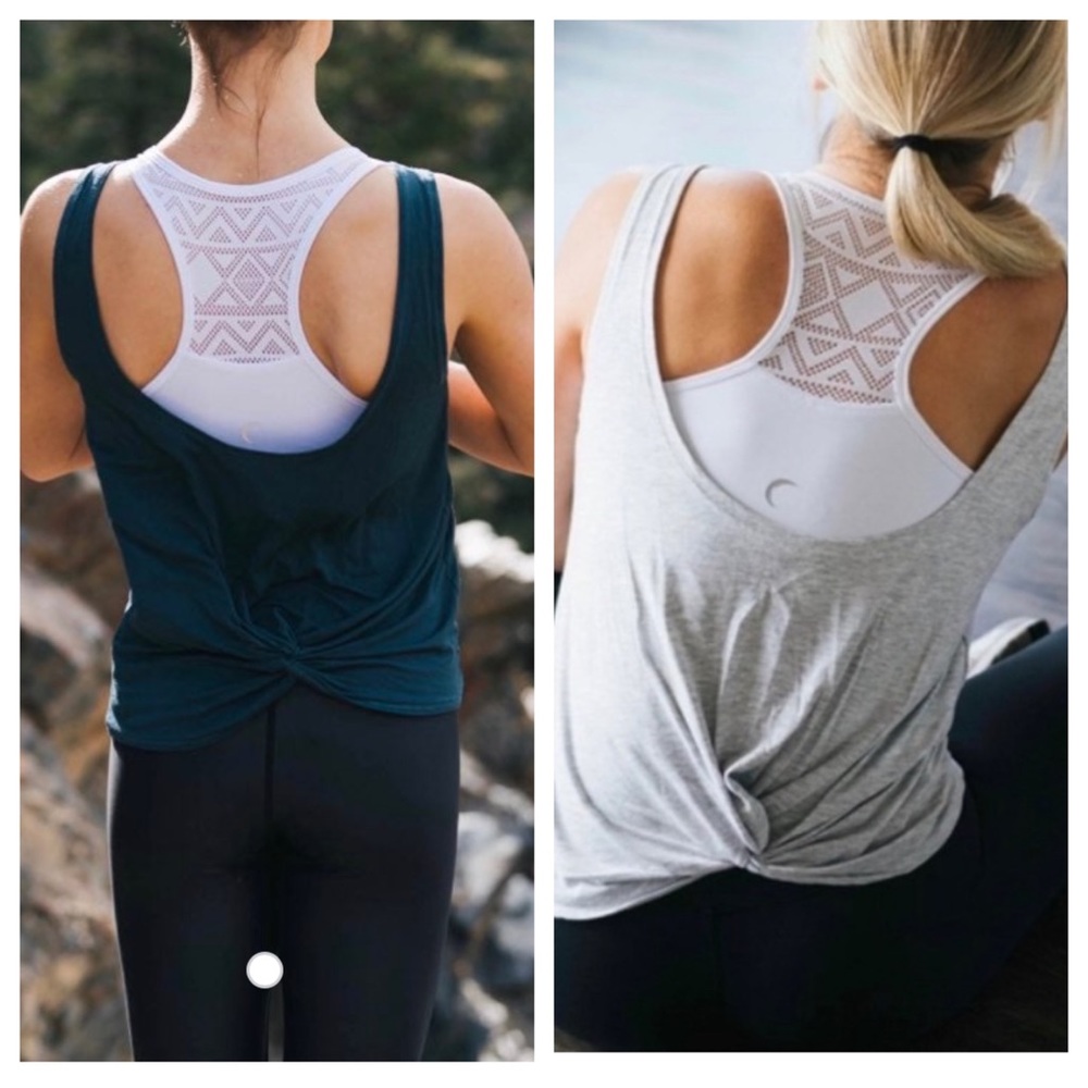 Lot of 2 Zyia Swirl tanks! Midnight blue & Ash!